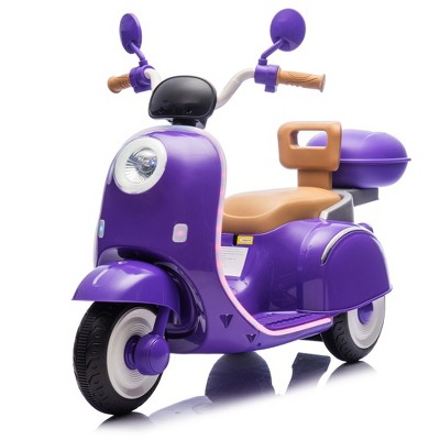 Whisen Kids Ride On Three-Wheel Motorcycle, Cool Waterfall Light, Large Storage Space, Intimate Anti-slip & Backrest Design