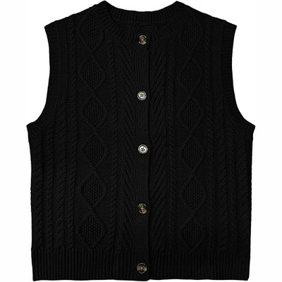 Clearlove Kid Girls Sweater Vest Sleeveless Button Down Knit Cardigan School Uniform Sweater Vest Top