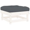 VidaXL Patio Footstools with Cushions 2pcs White Solid Wood Pine - 3 of 4