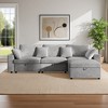 KTMBDW Convertible Sectional Sofa L Shaped Couch for Small Apartment Reversible Sectional Couch for Living Room,Velvet - 2 of 4