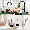 LunaLulinlk Siaomo Soap Dispenser with Pump, [8.45 oz] Resin with Marble Finish White and Black splice - 2 of 4
