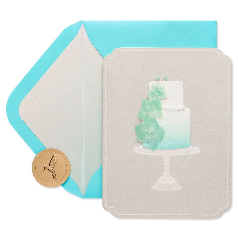 Elegant Orchid Wedding Cake Greeting Card - PAPYRUS, 5 of 7