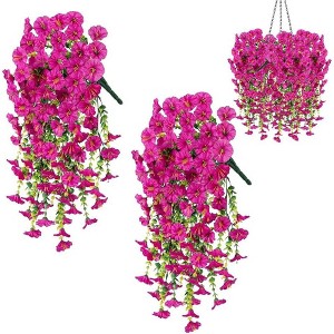 Artificial Hanging Morning Glory Flowers, Durable Silk Morning Glory Faux Flowers, Decoration for Garden - 1 of 4