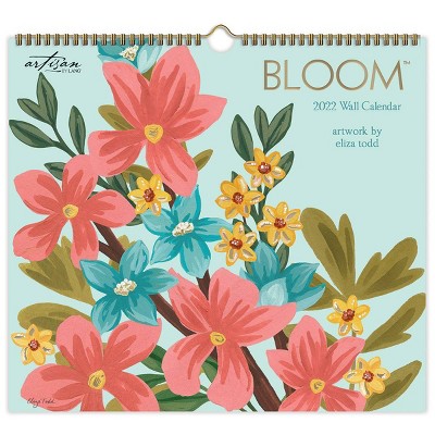 2022 Wall Calendar 12 Month Spiral 13.75"x12.4" Bloom - Artisan by Lang