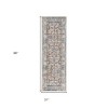 8' Ivory And Yellow Oriental Distressed Runner Rug - 3 of 4