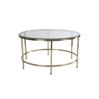 Addison Round Glass Coffee Table Gold - Adore Decor