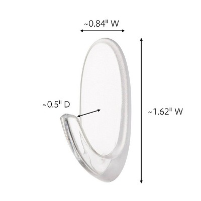Clear Small Adhesive Wall Hooks Value Pack