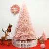 Tangkula 7ft Pink Artificial Christmas Tree 937 Hinged tips w/ Metal Stand Holiday Season - 2 of 4