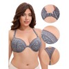 INSPIRE CHIC Women's Lace Front Closure Push Up Underwire Backless Bras - 3 of 4