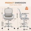Grungis Office Chair with Adjustable Foot Ring,Adjustable Height Desk Chair for Adult, Student - 3 of 4