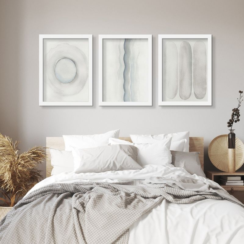 Americanflat Neutral Abstract (Set Of 3) Soft Shapes By Leah Graw Framed Triptych Wall Art Set, 3 of 5
