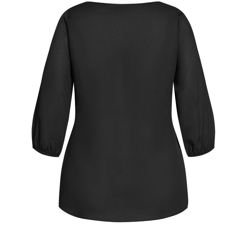 Women's Plus Size Sassy Fling Elbow Sleeve Top - black | CITY CHIC, 5 of 6