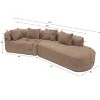 116" Modern Curved Fully Assembled 2-Piece Sectional Sofa with High-Density Fully Compressed Sponge, Chaise Lounge - 4 of 4