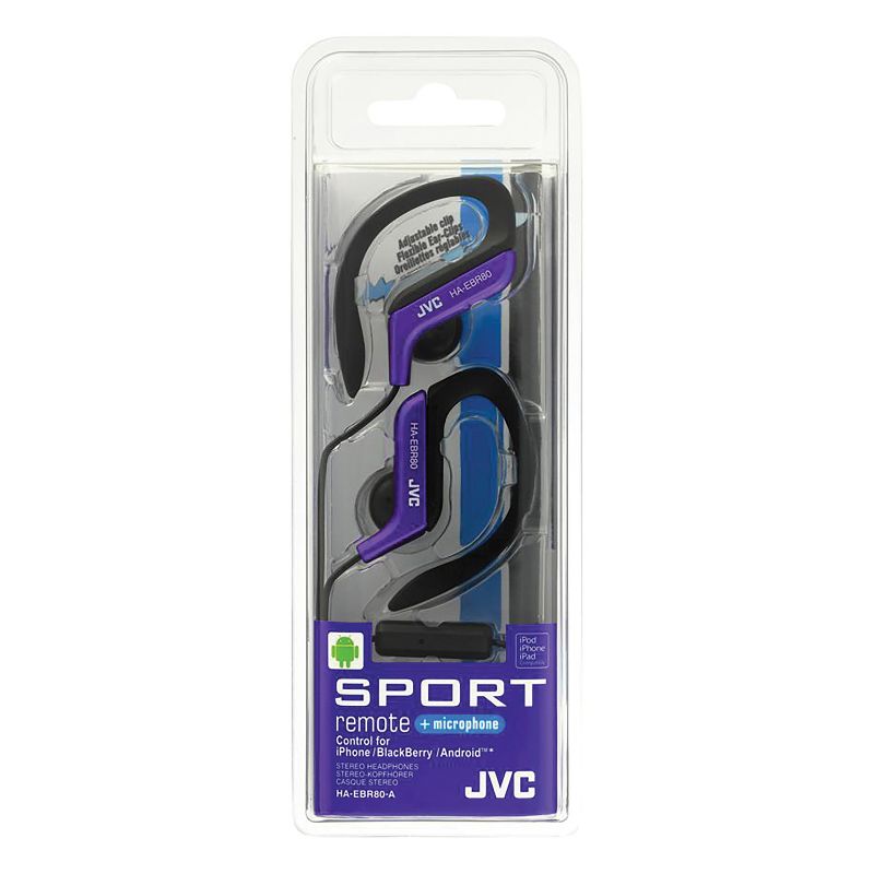 JVC® Sport In-Ear Ear Clip Sport Headphones with Microphone and Remote, HA-EBR80, 4 of 6