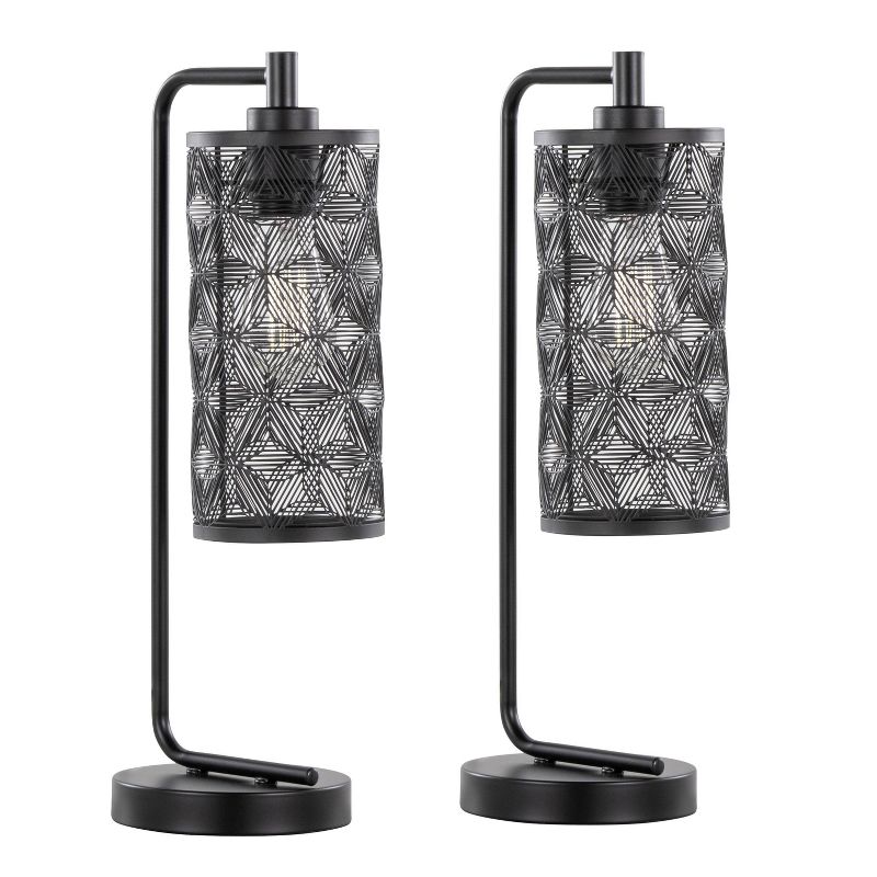 LumiSource (Set of 2) Gwen 18&#34; Contemporary Metal Task Lamps Matte Black Metal from Grandview Gallery, 1 of 10