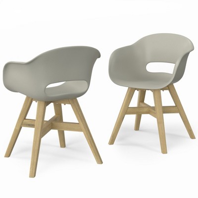 XIYUYEU 2PC Patio Dining Chairs with Wood Frame,Modern Outdoor Dining Chairs,23.6 inch Chairs Suitable for Patio,Garden,Gray