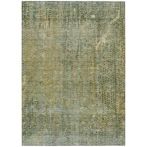 HomeRoots 10' X 14' Green And Ivory Abstract Washable Indoor Outdoor Area Rug - 1 of 3