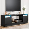 Jojoka Modern TV Stand for TV Up to 75 inch TV, 70 inch Television Media Console Table Cabinets With LED Lights - 3 of 4