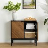 Jakob Modern Storage 32"Tall+2-Door Accent Cabinet with Herringbone Element|Karat Home - 3 of 4