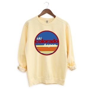 Simply Sage Market Women's  Garment Dyed Graphic Sweatshirt Aspen Ski Resort - 1 of 4