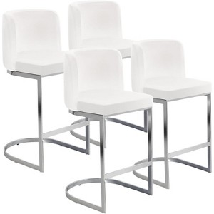 Bekrvio 26" Counter Height Bar Stools - with Back & C-Shaped Metal Frame, Upholstered Chairs for Kitchen Island, Home Bar, Pub - 1 of 4