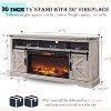 SinCiDo Fireplace TV Stand for 75" TV  w/ Fireplace & Sliding Barn Door, w/ Remote Control, 3D Flame, Fire Place TV Stands for Living Room - 3 of 4