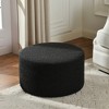 KINWELL Round Upholstered Pouf Ottoman Footrest - 4 of 4