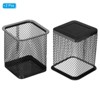 Unique Bargains Metal Large Capacity Square Desk Accessories Mesh Pen Holders 2 Pcs - 3 of 4