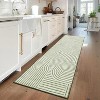 Acekool Washable Runner Rug 2x6, Modern Abstract Non Slip Low Pile Foldable Entryway Hallway Carpet, Soft Indoor Mat for Kitchen, Laundry, Orange - 2 of 4