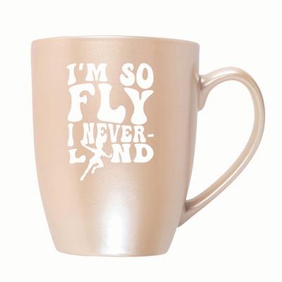 Elanze Designs I'm So Fly I Neverland 10 ounce New Bone China Coffee Tea Cup Mug, Precious Pearl