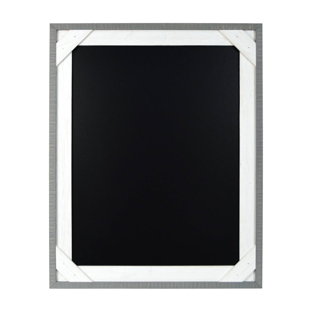 Photos - Dry Erase Board / Flipchart 16" x 20" Framed Reclaimed Crosshatch Chalkboard Gray/White - Prinz