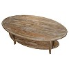 Alaterre Furniture 48" Oval Coffee Table Driftwood Rust: Farmhouse Style, Wood Shelf, for Living Room - 2 of 4