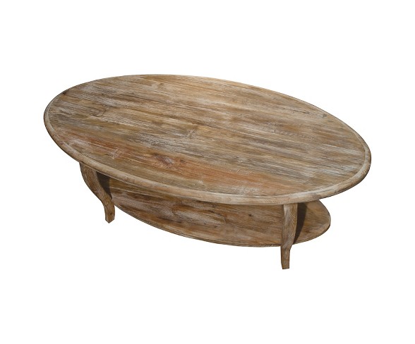 48" Oval Coffee Table Driftwood Rust - Alaterre Furniture&#174;