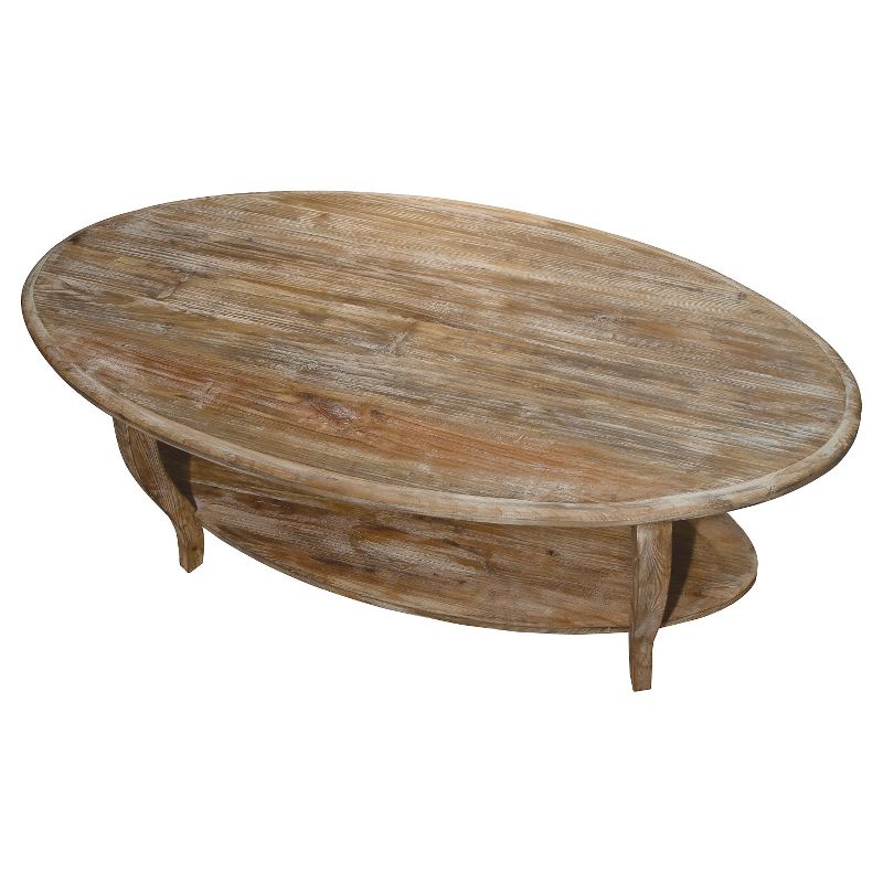 48&#34; Oval Coffee Table Driftwood Rust - Alaterre Furniture, 3 of 7