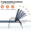 Pellebant Set of 2 Outdoor Chaise Lounge Chairs 6 Positions Adjustable Heavy Duty  Aluminum Frame 270lb Capacity for Poolside Garden Courtyard - 4 of 4