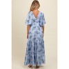 PinkBlush Light Blue Floral Deep V-Neck Maternity Maxi Dress - 3 of 4