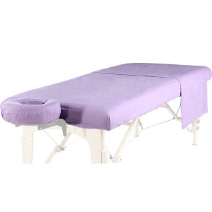 Royal Massage Deluxe Flannel 3pc Sheet Set - Face Cover, Fitted and Flat Sheet - Lavender - 1 of 4
