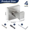 Unique Bargains 304 Stainless Steel Rust Resistant Wall Mount Bath Towel Hooks 4 Pcs - 2 of 4