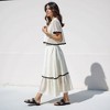 Knit & Lounge Women’s Cropped Collared Short Sleeve Knit Top and High Waist Midi Skirt Set - 3 of 4