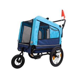 Racxily Pet Bike Trailer Dog Cart, for Small, Medium Pets, Easy Folding Cart Frame, Quick Release Wheel, Non-Slip Floor, Internal Leash - 1 of 4