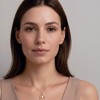 Anna-Kaci Textured Open Teardrop Pendant Necklace with Organic Hammered Frame and Dainty Suspended Faux Pearl Accent Charm - Gold - 4 of 4