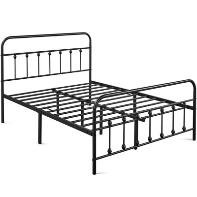 Yaheetech Iron Platform Bed Frame with High Headboard and Footboard