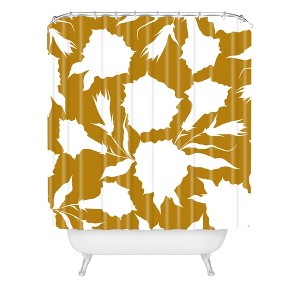 La Jardin Noir VI Shower Curtain Brown - Deny Designs: Floral Microfiber Bathroom Decor, Machine Washable - 1 of 4