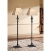 Regency Hill Madison Italian Traditional 59" Tall Standing Floor Lamps Set of 2 Lights Brown Metal Bronze Finish Living Room Bedroom House Reading - 2 of 4