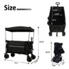 FURNIinspire Outdoor Serving Carts Heavy Duty 500lb Capacity Beach Wagon Foldable Utility Cart for Camping, Black, 37.4"*23.03"*42.52" - 3 of 4