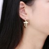 Cross Hoop Earrings for Women Cubic Zirconia Ginger Lyne Collection - 4 of 4