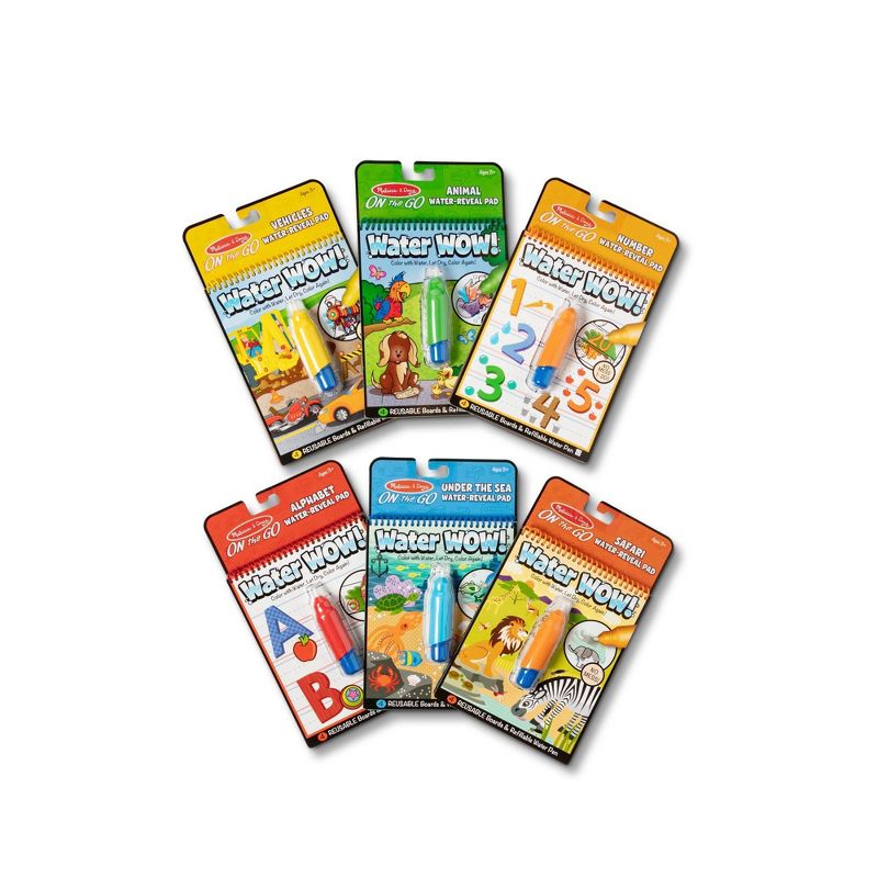 Melissa &#38; Doug Water Wow! - Water Reveal Pad Bundle - Animals, Alphabet, Numbers and More, 1 of 19