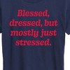 Women's - Instant Message - Mostly Just Stressed Short Sleeve Graphic T-Shirt - 2 of 4
