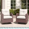 LayinSun Outdoor Swivel Rocker Chair Set Rattan Wicker Swivel Chairs Patio Bistro Set for Porch - 2 of 4