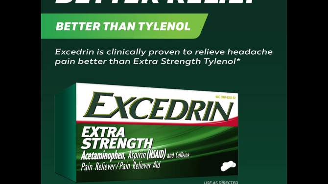 Excedrin Extra Strength Pain Reliever Caplets - Acetaminophen/Aspirin (NSAID), 2 of 10, play video
